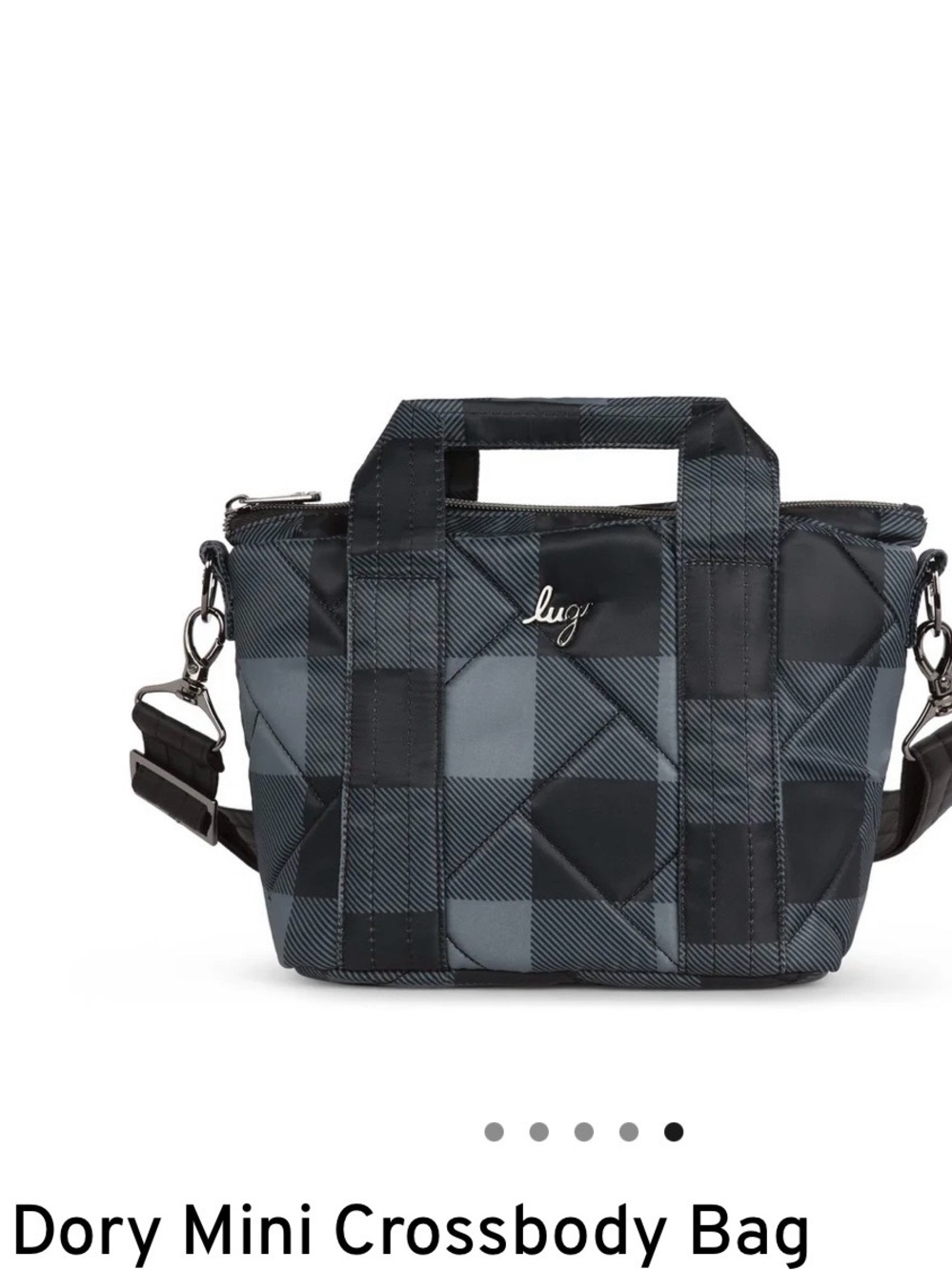 NWT- Lug Dory Mini crossbody Buffalo Check Grey - Picture 1 of 4